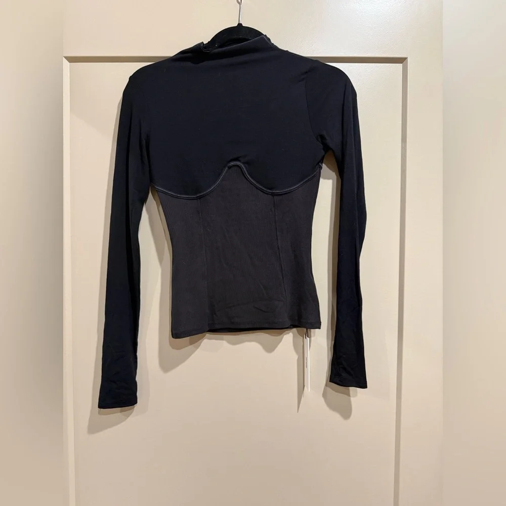 Joah Brown Corset (Style) Long Sleeve Top - Picture 1 of 3